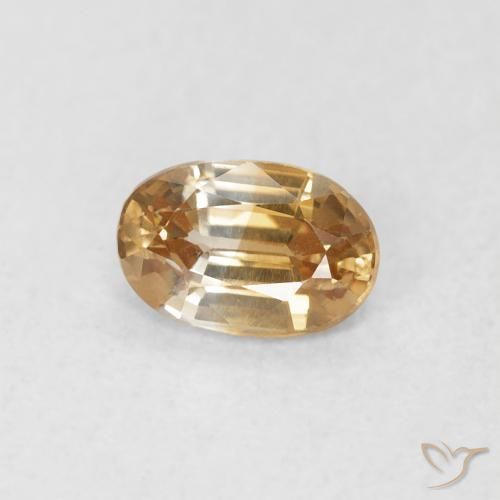 0.72 ct Golden Zircon Stone, Natural Zircon in Oval Facet Shape for Sale