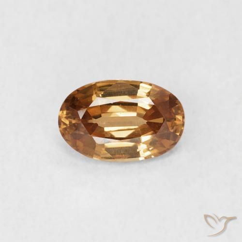 0.63ct Natural Golden-Brown Zircon, Oval, VVS-VS