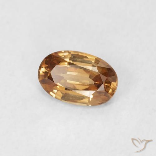 0.63 ct Golden Zircon Stone, Natural Zircon in Oval Facet Shape for Sale