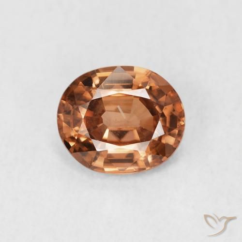 0.93ct Natural Deep Reddish Orange Zircon, Oval, VS