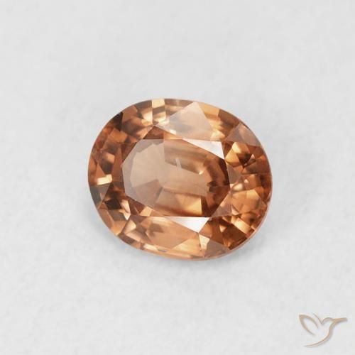 0.93 ct Orange Zircon Stone, Natural Zircon in Oval Facet Shape for Sale