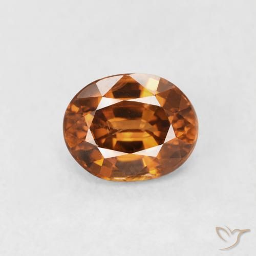 1.01ct Natural Earth Orange Zircon, Oval, VS