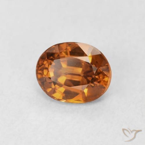 1.01 ct Orange Zircon Stone, Natural Zircon in Oval Facet Shape for Sale