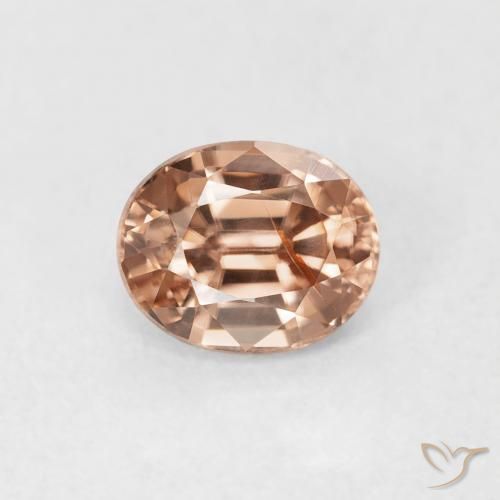 1.00ct Natural Light Grapefruit Pink Zircon, Oval, VS