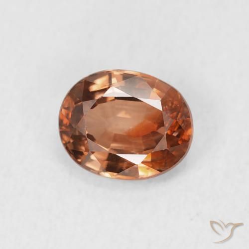 1.02 ct Orange Zircon Stone, Natural Zircon in Oval Facet Shape for Sale