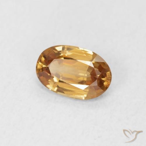 0.69 ct Orange Zircon Stone, Natural Zircon in Oval Facet Shape for Sale