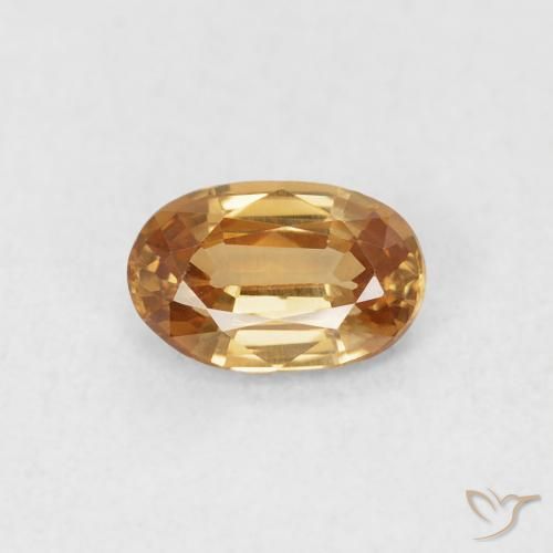 0.67ct Natural Medium Gold Zircon, Oval, VVS-VS