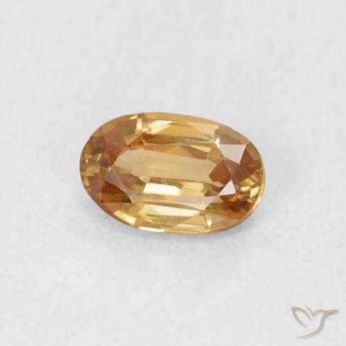 0.67 ct Golden Zircon Stone, Natural Zircon in Oval Facet Shape for Sale