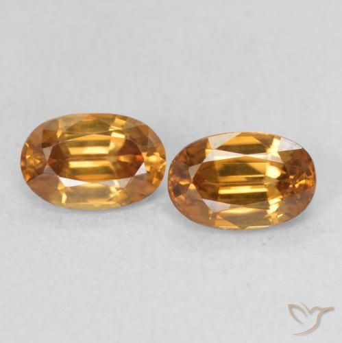 1.53ctw Natural Deep Orange Zircon, Oval, VVS-VS