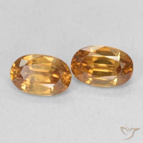 1.53 ctw Orange Zircon Stones, Natural Zircon in Oval Facet Shape for Sale
