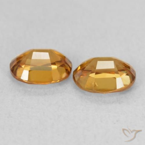 Zircon Gemstones in 5.2 x 4.1 mm Size for Sale, Zircon Stones in Orange Brown Color