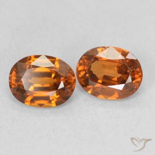 1.07 ctw Orange Zircon Stones, Natural Zircon in Oval Facet Shape for Sale