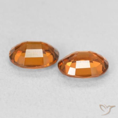 Zircon Gemstones in 5 x 4 mm (calibrated) Size for Sale, Zircon Stones in Yellowish Orange Color