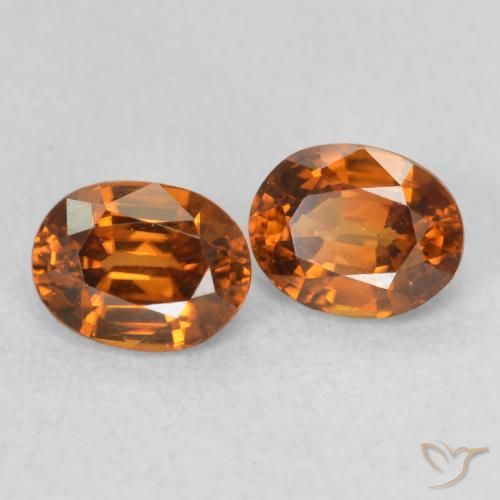 1.21 ctw Orange Zircon Stones, Natural Zircon in Oval Facet Shape for Sale