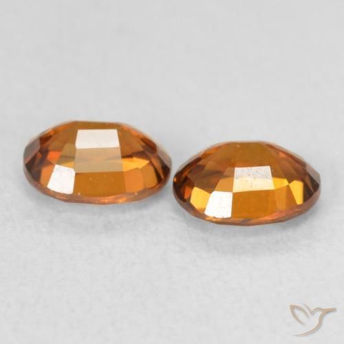 Zircon Gemstones in 5.2 x 4 mm Size for Sale, Zircon Stones in Deep Orange Color