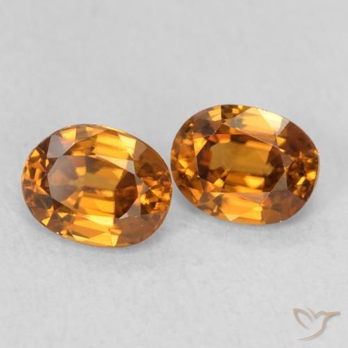 1.22 ctw Orange Zircon Stones, Natural Zircon in Oval Facet Shape for Sale