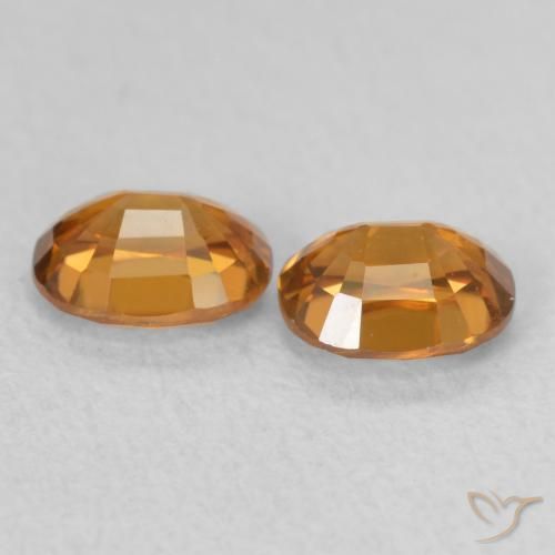 Zircon Gemstones in 5.2 x 4 mm Size for Sale, Zircon Stones in Orange Brown Color