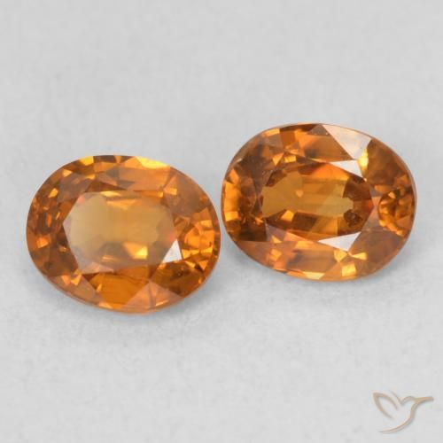 1.20 ctw Orange Zircon Stones, Natural Zircon in Oval Facet Shape for Sale