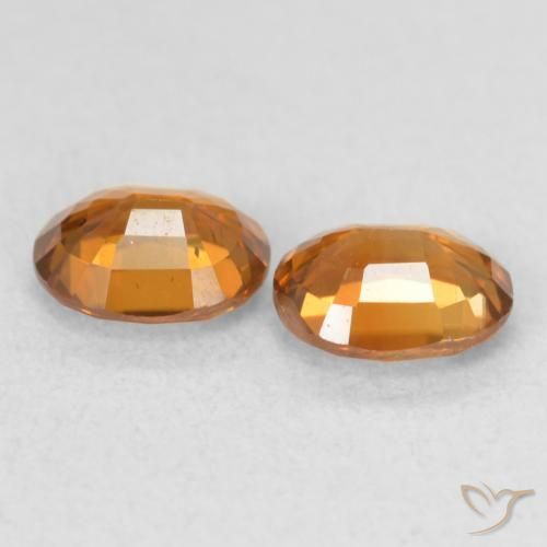 Zircon Gemstones in 5.2 x 4.1 mm Size for Sale, Zircon Stones in Medium Orange Color