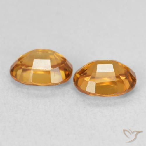 Zircon Gemstones in 5 x 4 mm (calibrated) Size for Sale, Zircon Stones in Earth Orange Color