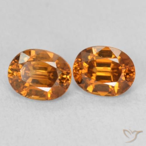 1.32 ctw Orange Zircon Stones, Natural Zircon in Oval Facet Shape for Sale
