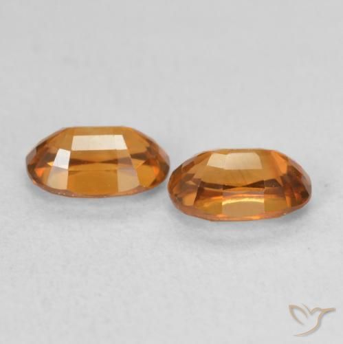 Zircon Gemstones in 6 x 4 mm (calibrated) Size for Sale, Zircon Stones in Medium Orange Color