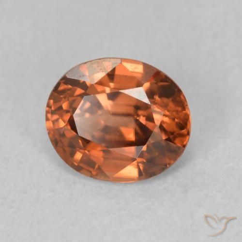 0.92 ct Orange Zircon Stone, Natural Zircon in Oval Facet Shape for Sale
