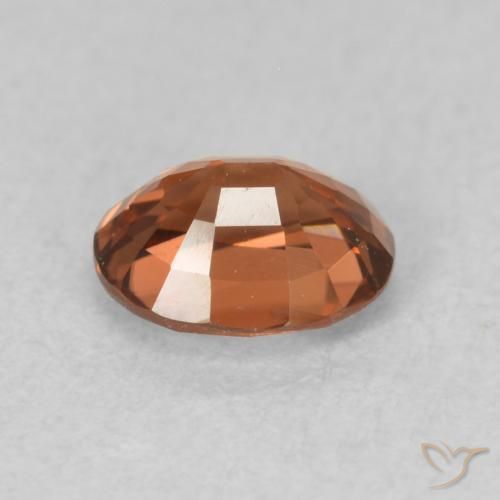 Zircon Gemstone in 5.8 x 4.9 mm Size for Sale, Zircon Stone in Medium Dark-Orange Color