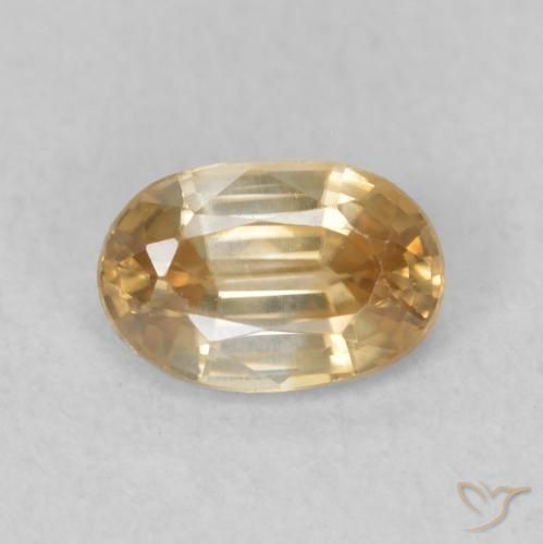0.71ct Natural Gold Zircon, Oval, VVS-VS