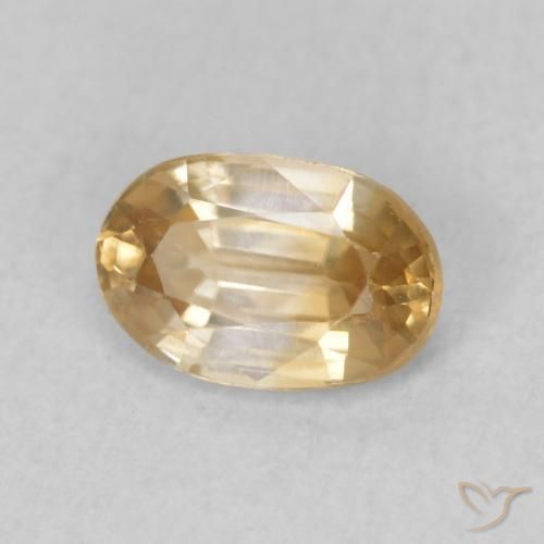 0.71 ct Golden Zircon Stone, Natural Zircon in Oval Facet Shape for Sale