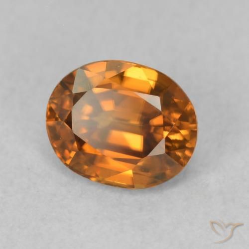 1.07 ct Orange Zircon Stone, Natural Zircon in Oval Facet Shape for Sale
