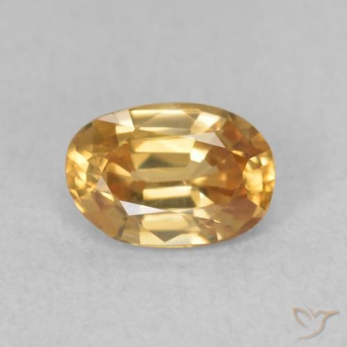0.66ct Natural Medium Gold Zircon, Oval, VVS-VS