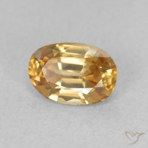 0.66 ct Golden Zircon Stone, Natural Zircon in Oval Facet Shape for Sale