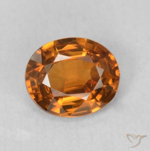 0.84ct Natural Medium Dark-Orange Zircon, Oval, VVS-VS