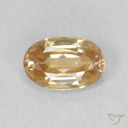 0.70ct Natural Light Peachy Golden Zircon, Oval, VVS-VS