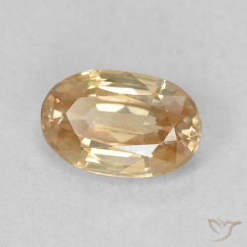0.70 ct Golden Zircon Stone, Natural Zircon in Oval Facet Shape for Sale