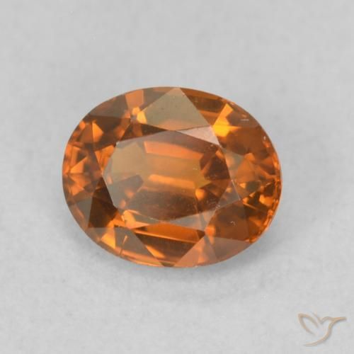0.93 ct Orange Zircon Stone, Natural Zircon in Oval Facet Shape for Sale