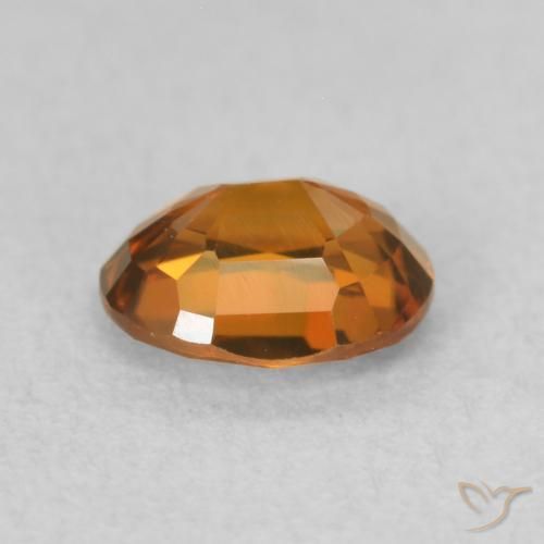 Zircon Gemstone in 6 x 4.9 mm Size for Sale, Zircon Stone in Medium Dark-Orange Color