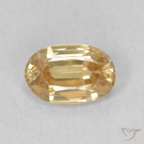 0.68ct Natural Light Peachy Golden Zircon, Oval, VVS-VS