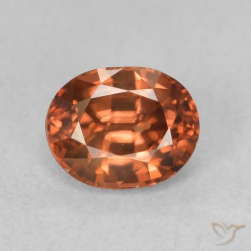 0.94ct Natural Deep Orange Zircon, Oval, VVS-VS