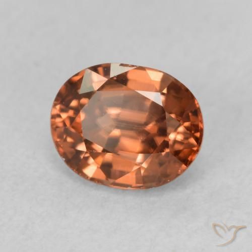 0.94 ct Orange Zircon Stone, Natural Zircon in Oval Facet Shape for Sale