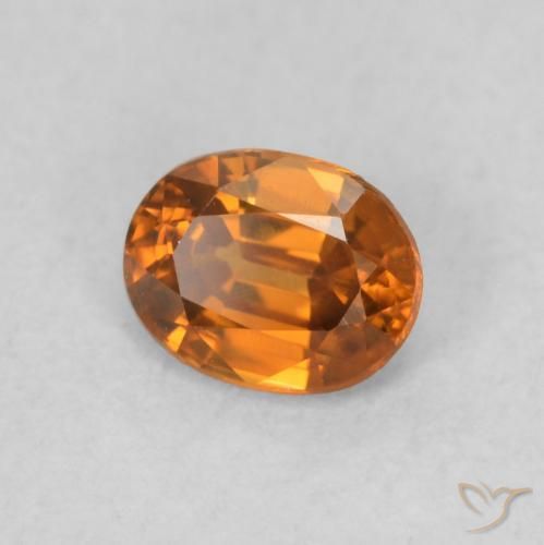 0.60 ct Orange Zircon Stone, Natural Zircon in Oval Facet Shape for Sale