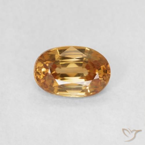 0.74ct Natural Medium Orange Zircon, Oval, VVS