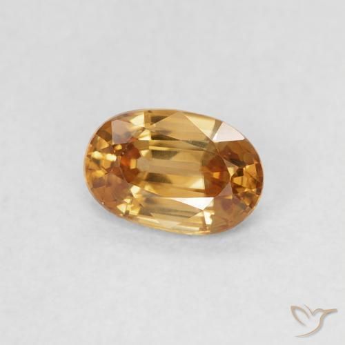 0.74 ct Orange Zircon Stone, Natural Zircon in Oval Facet Shape for Sale