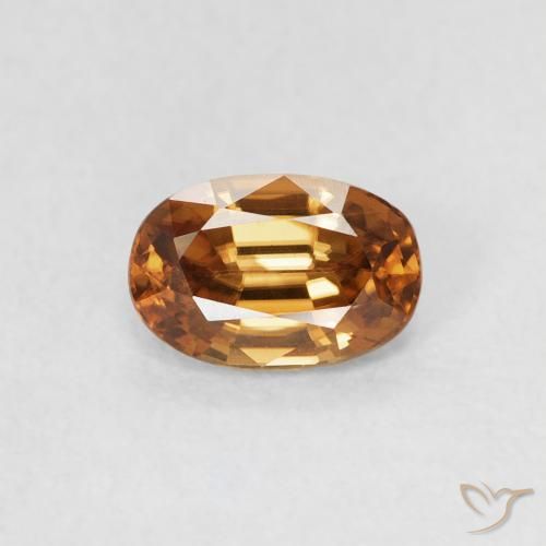 0.80ct Natural Medium Orange Zircon, Oval, VVS