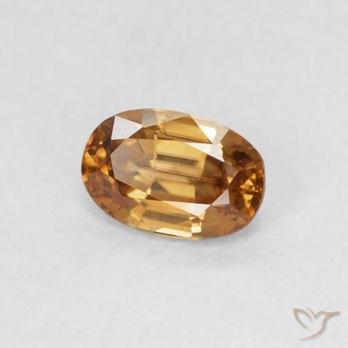 0.80 ct Orange Zircon Stone, Natural Zircon in Oval Facet Shape for Sale