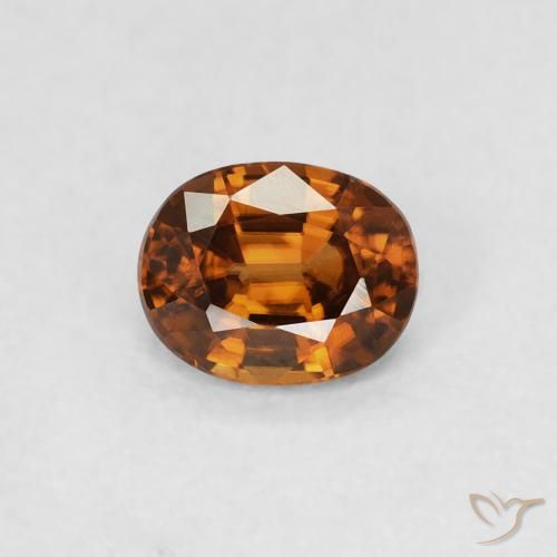 0.62ct Natural Amber Orange Zircon, Oval, VVS