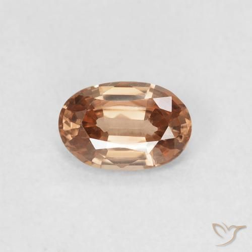 0.62ct Natural Medium Peach Zircon, Oval, VVS