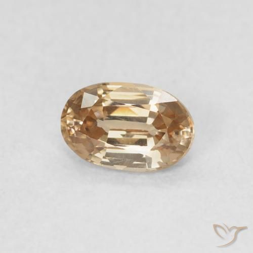 0.70 ct Golden Zircon Stone, Natural Zircon in Oval Facet Shape for Sale