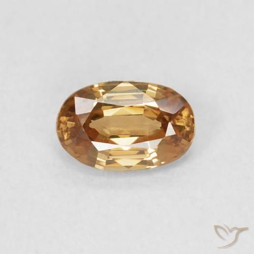 0.71ct Natural Golden-Peach Zircon, Oval, VVS